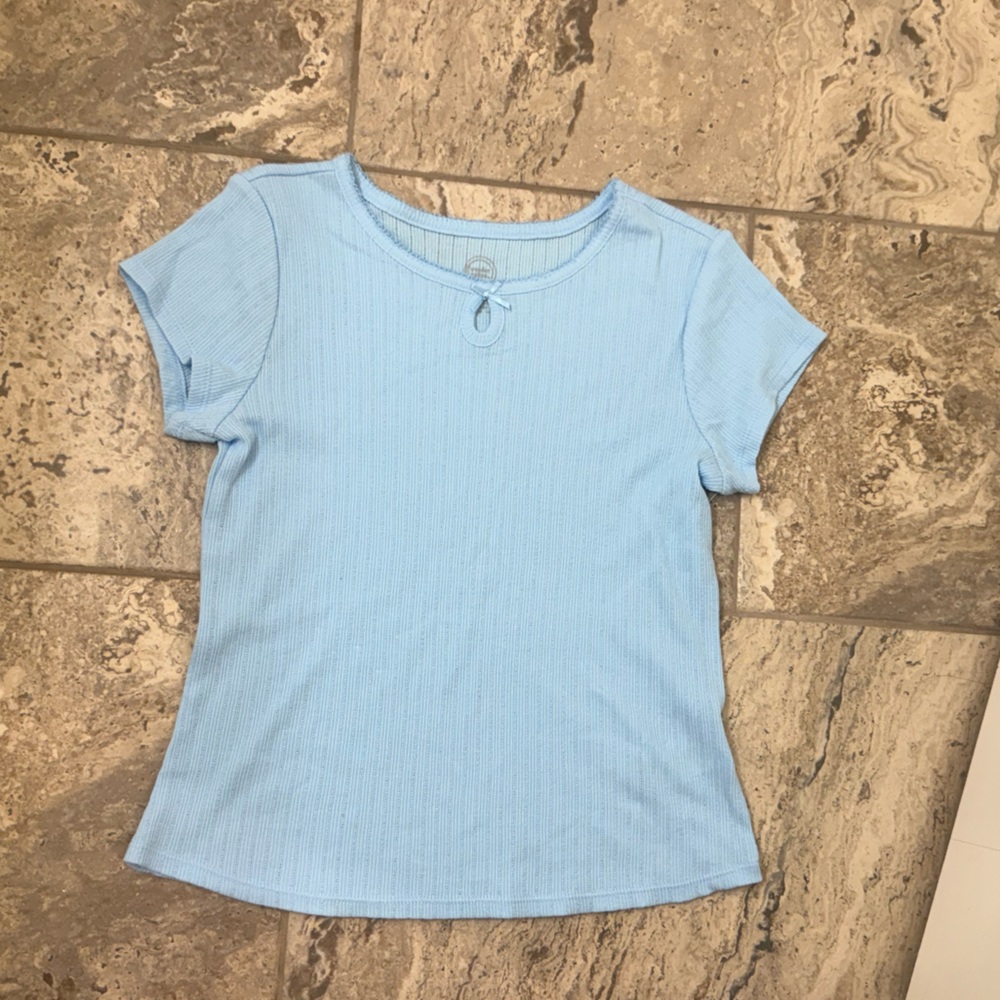 NWT Size XL (14-16) Wonder Nation Light Blue Ribbed T-Shirt